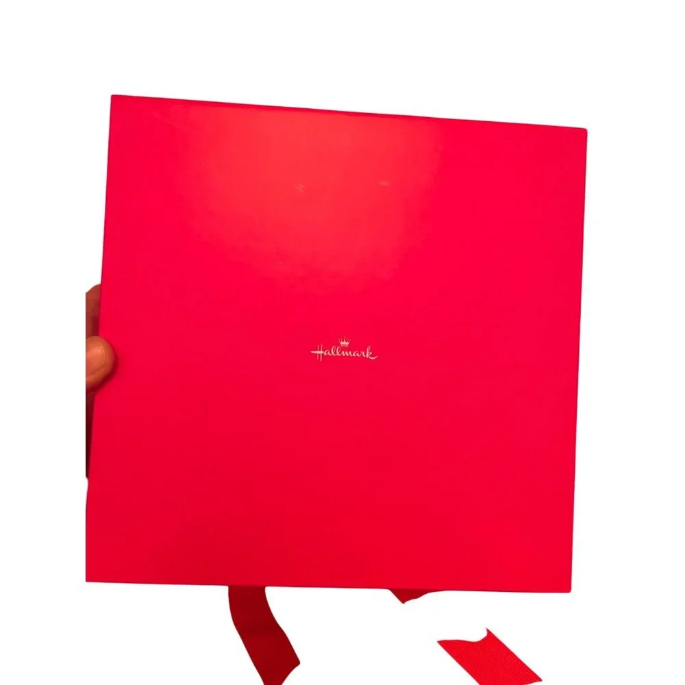 Hallmark Red Gift Box W/ Ribbon Lid Closure & Decorative Fill